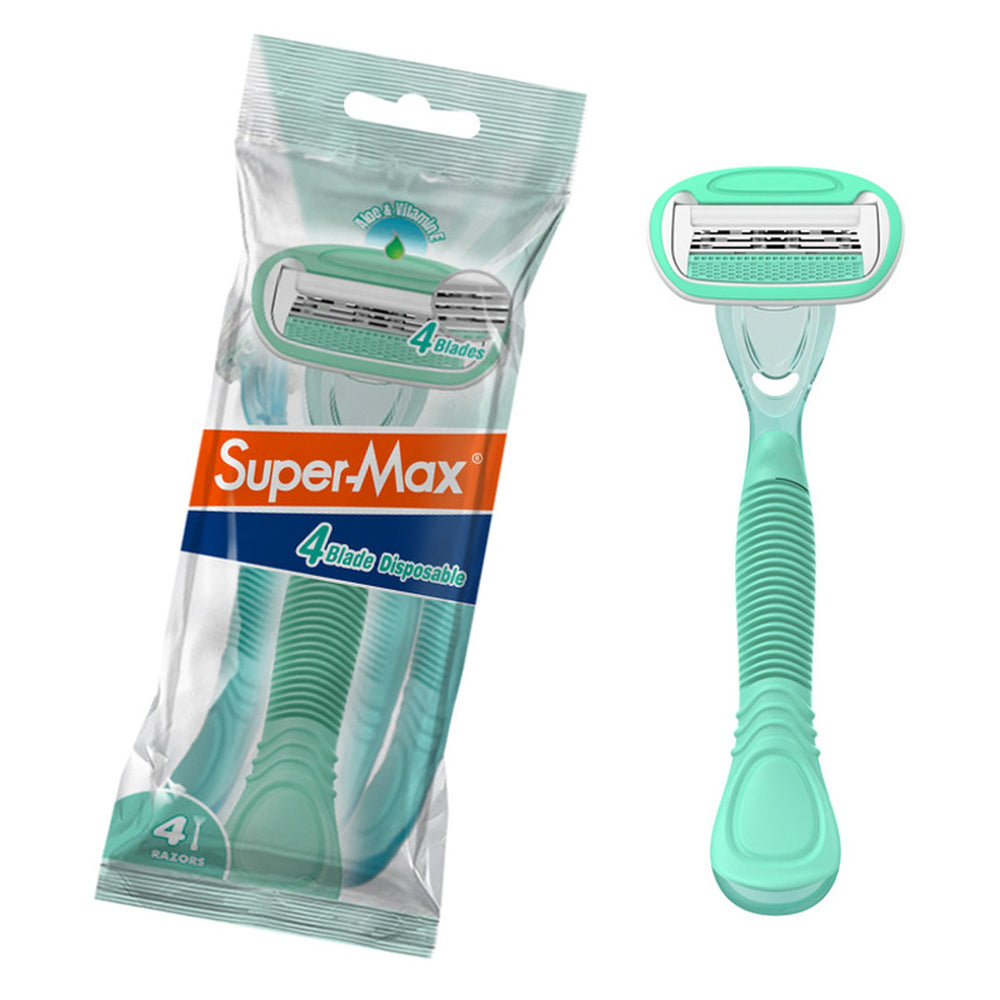 Supermax SMX Women's 4-Blade Disposable Razor x4