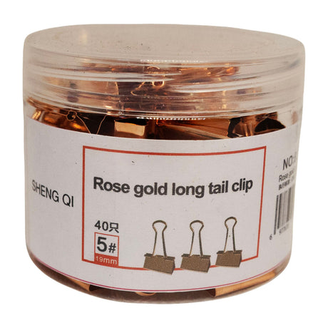Binder Clip 19mm Rose Gold X 40