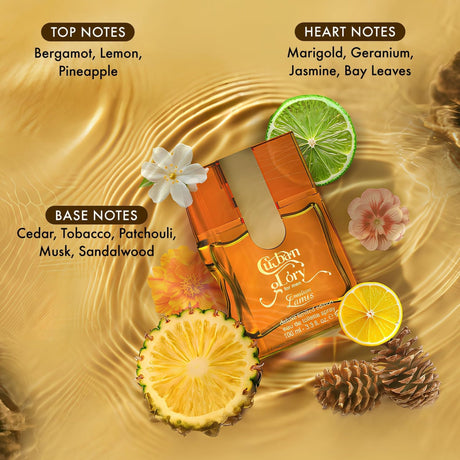 Scion Cuban Glory fragrance notes: bergamot, lemon, pineapple, marigold, geranium, jasmine, cedar, tobacco, patchouli, musk, sandalwood