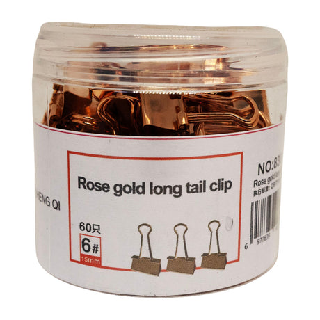 Binder Clip 15mm Rose Gold X 60